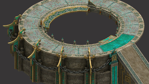 Staircase round platform - temple hall