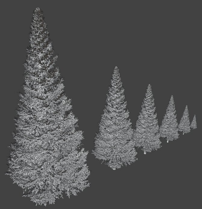 ArtStation - Set of realistic fir trees | Game Assets