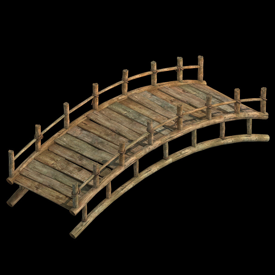 Artstation - Wooden Buildings - Wooden Bridge 032 