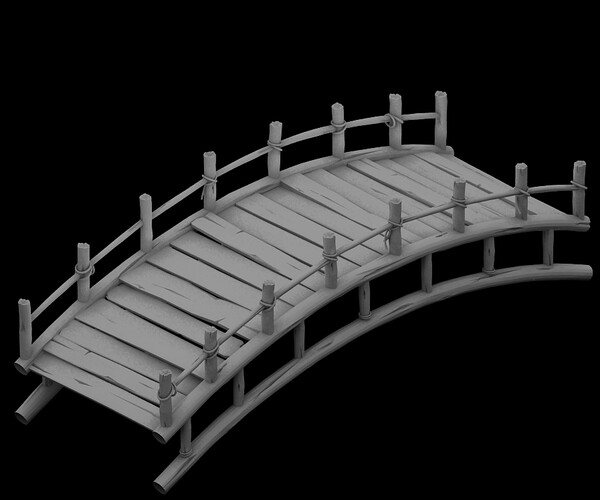 ArtStation - Wooden Buildings - Wooden Bridge 032 | Game Assets