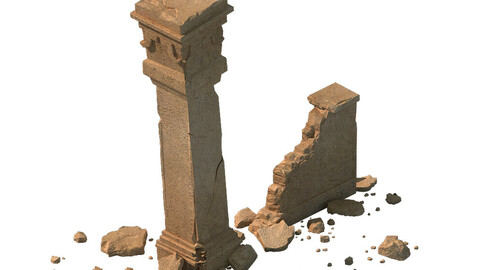 sert ancient battlefield - Broken Wall pillar 01