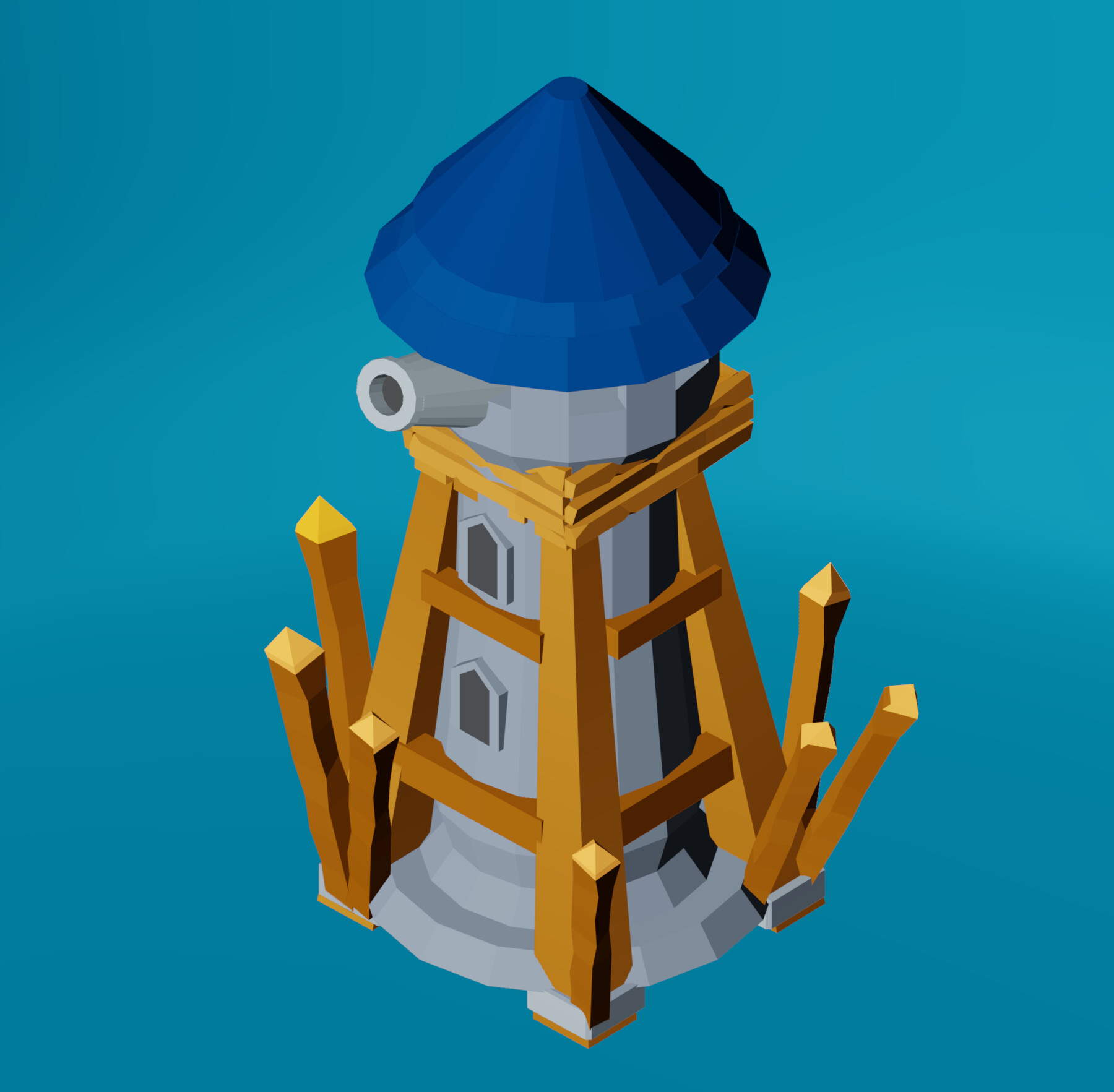 Defense Tower 3D Low Poly Assets