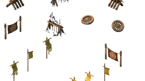 Desert ancient battlefield - debris - weapons