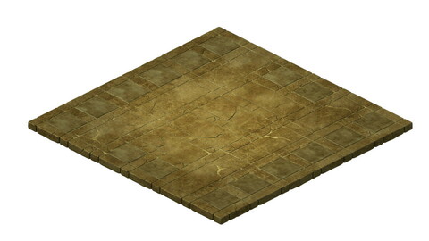 Game model - stone carving ground surface 03