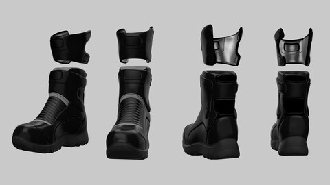 Military boots 3D model - High Poly - Shoes & Clothing