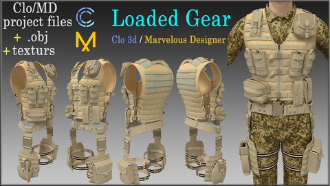 Tactical Vest - Loaded Gear / Marvelous Designer, Clo3d project