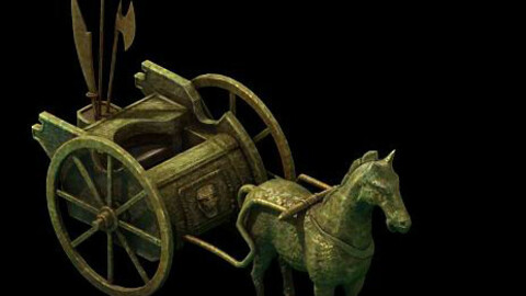 Game model - large bronze carriage
