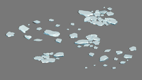 Winter snow - ice cubes