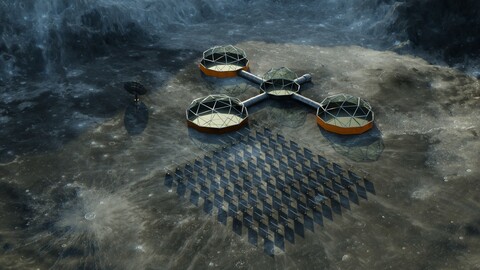 Moon Martian base 3D model