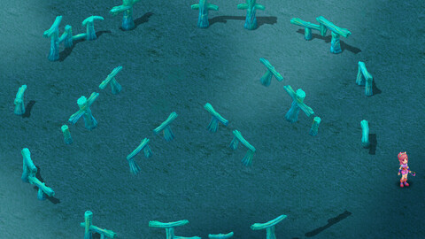 Submarine cartoon world - seabed ladder garden