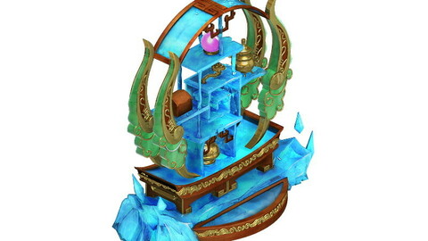 Game model - furniture cabinet Ice Lingxian lattic