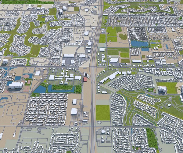 ArtStation - Pearland city Texas USA 3d model 30km | Game Assets