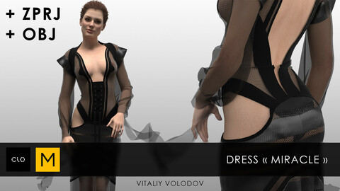 Dress MIRACLE | Clo3d, Marvelous designer projects.