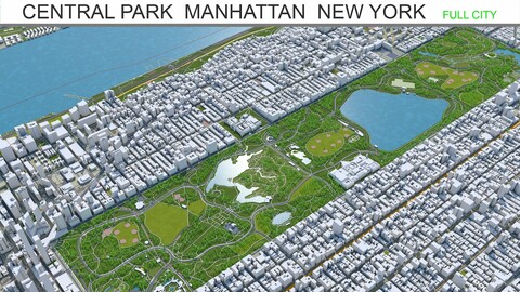 Central Park city Manhattan  New York 3d model 7km