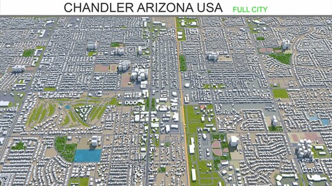 Chandler city Arizona USA 3d model 25km