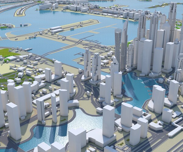 ArtStation - Dubai Marina city UAE 3d model 6km | Game Assets