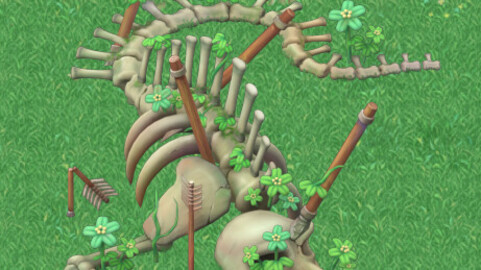 Cartoon version - ancient dragon fossils