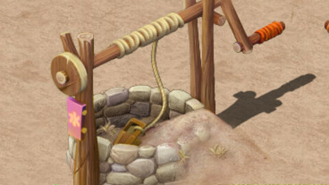Cartoon version - desert dry well