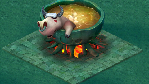 Cartoon version - Tauren oil pan bath