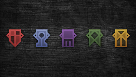 Fantasy Banners in Minimalist Style