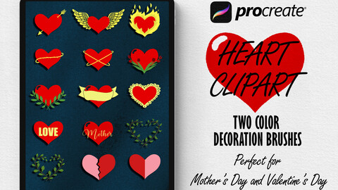 Procreate Stamp Brushes - Heart Clipart