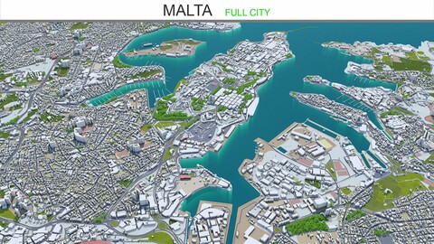 Malta city 3d model  50km