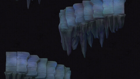 Cartoon hell - mountain ladder false terrain