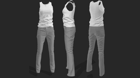 jeans and top MD, Clo3D + obj