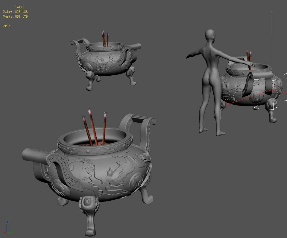 ArtStation Incense burner 01 Game Assets