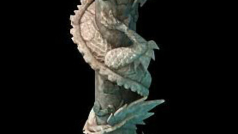 Game Model - Tombstone Dragon Shaped Pillar 01