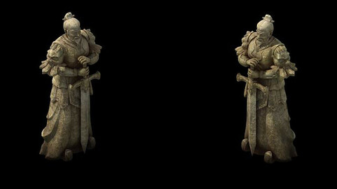 Game Model - General of the Warring States Terra cotta stone carving