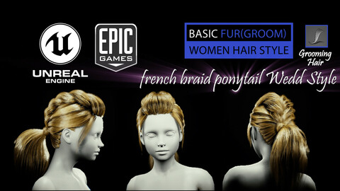 French Braid Ponytail Wedd Style (Groom) For UE4