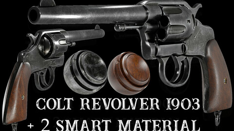Colt-Revolver-1903-3dModel + 2 Smart Material