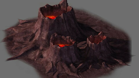 Game model - volcanic tree - shaped magma mouth 02