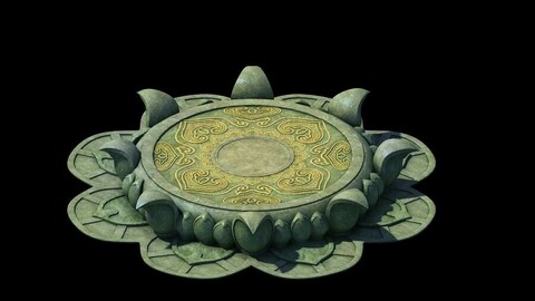 Kapu Buddha Trail Forest Big Lotus Stone Block 01