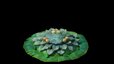 Kapu Buddha Trail Forest Big Lotus Stone Block 02
