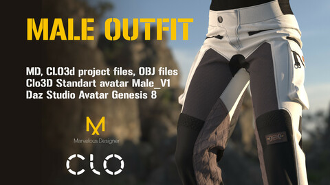 Male Outfit with pants and long-sleeve. MD, Clo3D Avatar and Genesis Avatar