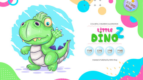 Cartoon dino walking