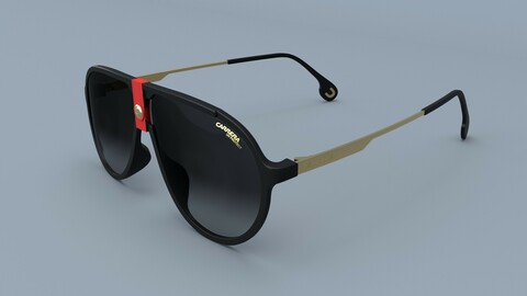 Carrera Square Pilot Sunglasses 3D Model