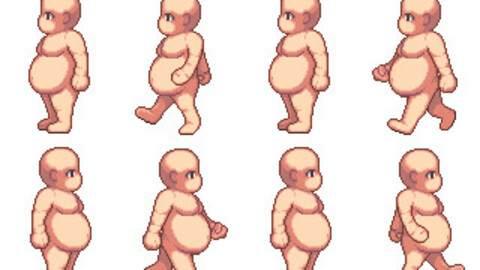 fat walk character rpg maker mv mz TEMPLKATE