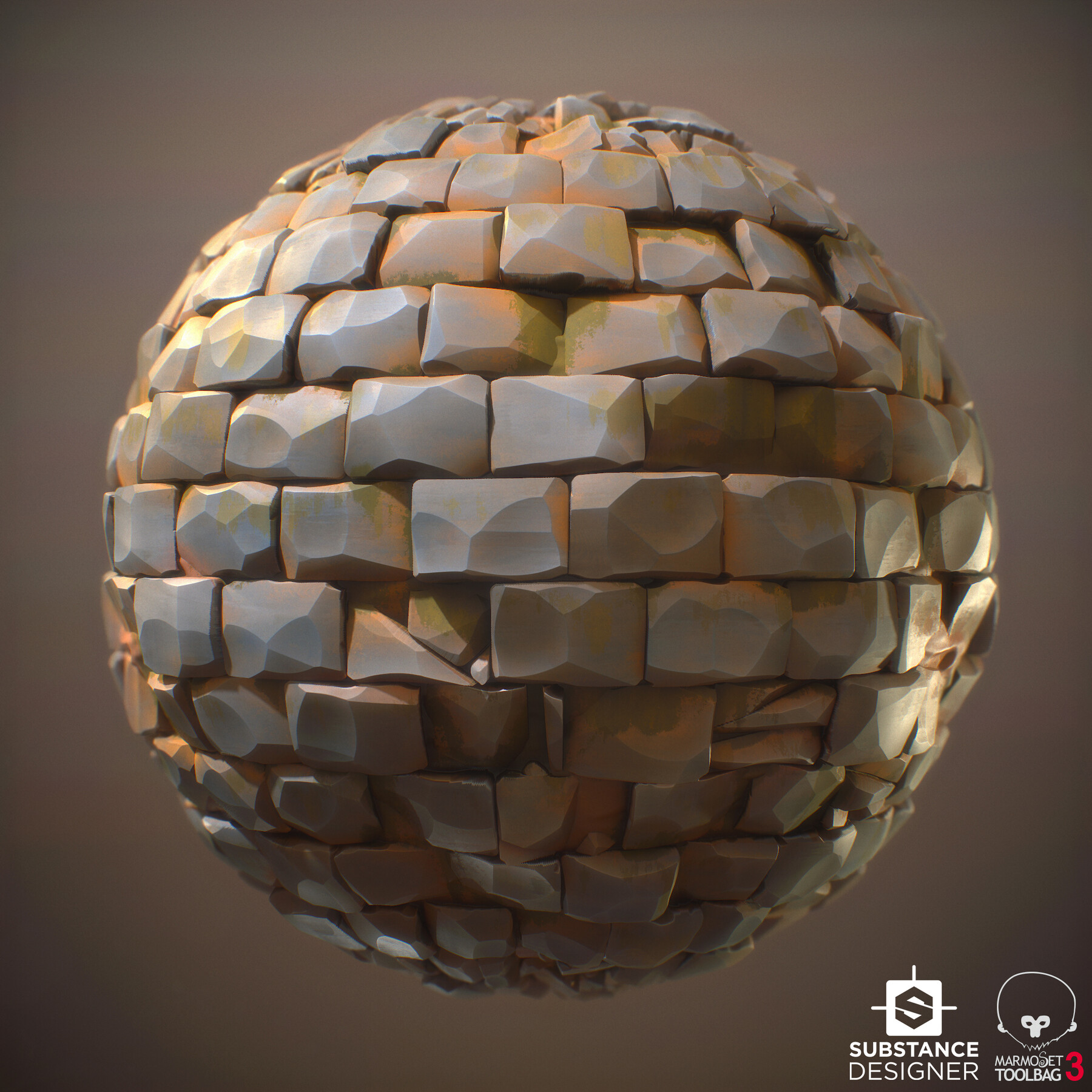 Artstation Stylized Stone Wall Substance Designer Material Resources