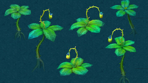Cartoon version - hanging hanging flowers