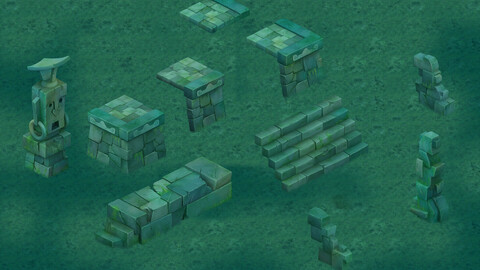 Cartoon version - Maya ruins