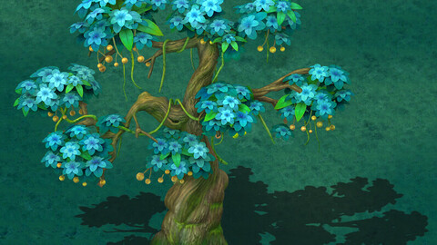 Cartoon version - wonderful fruit tree 04