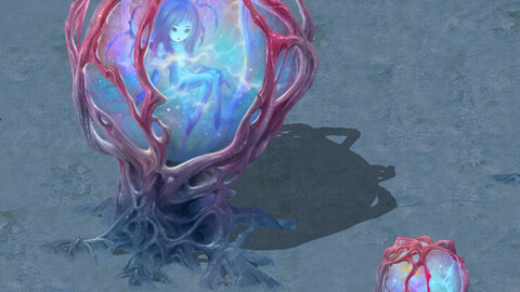Cartoon version - banshee fetus demon tree 01