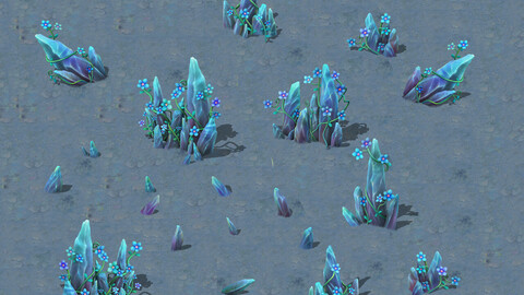 Cartoon version - crystal fantasy flower