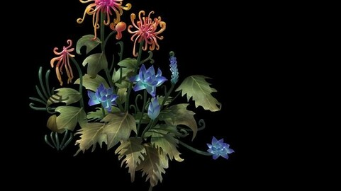 Game Model - Hanging Garden - Xian Yun flowers and