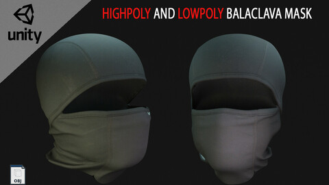 Balaclava mask Highpoly and lowpoly