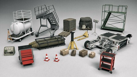 Aircraft Deck Props Set