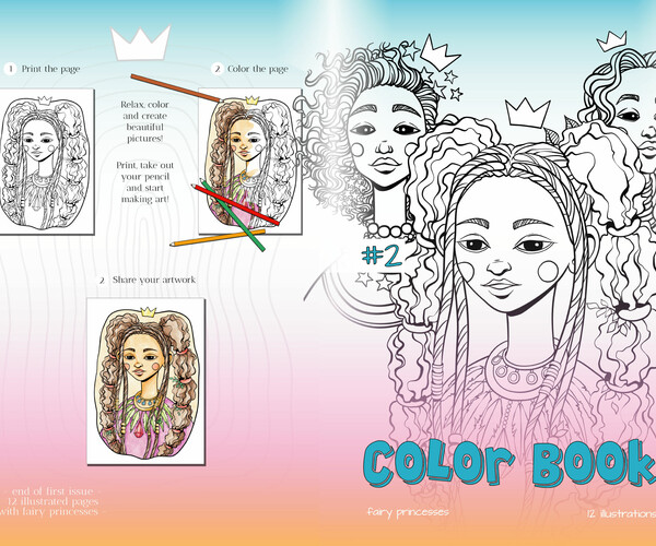 ArtStation - Color Book - fairy princesses - #2 | Books & Comics